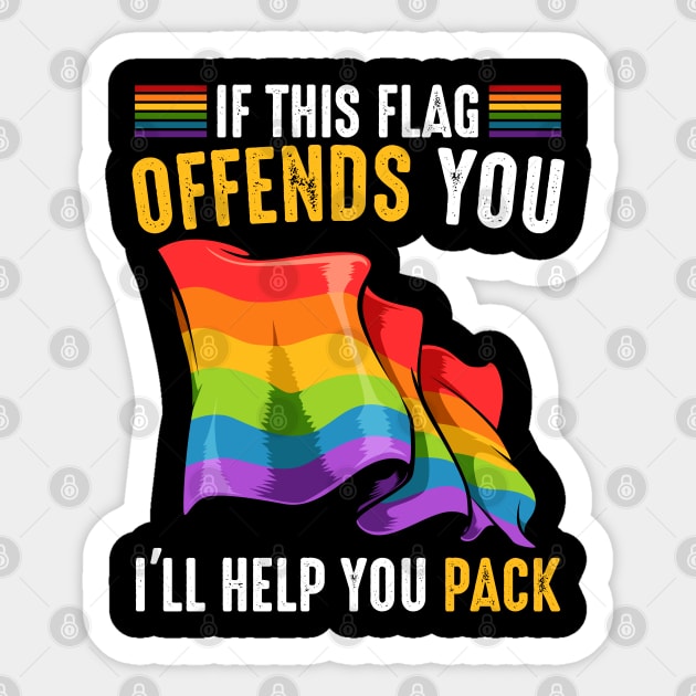 LGBT - Rainbow Flag - Statement Quote Sticker by Lumio Gifts